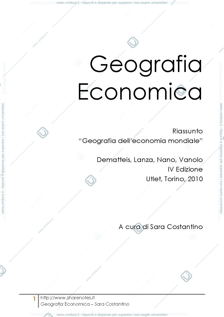 Anteprima pagina 1 — Geografia Economica