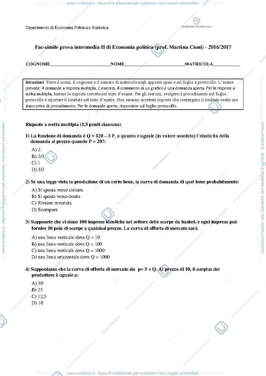 Anteprima pagina 1 — Esercitazione