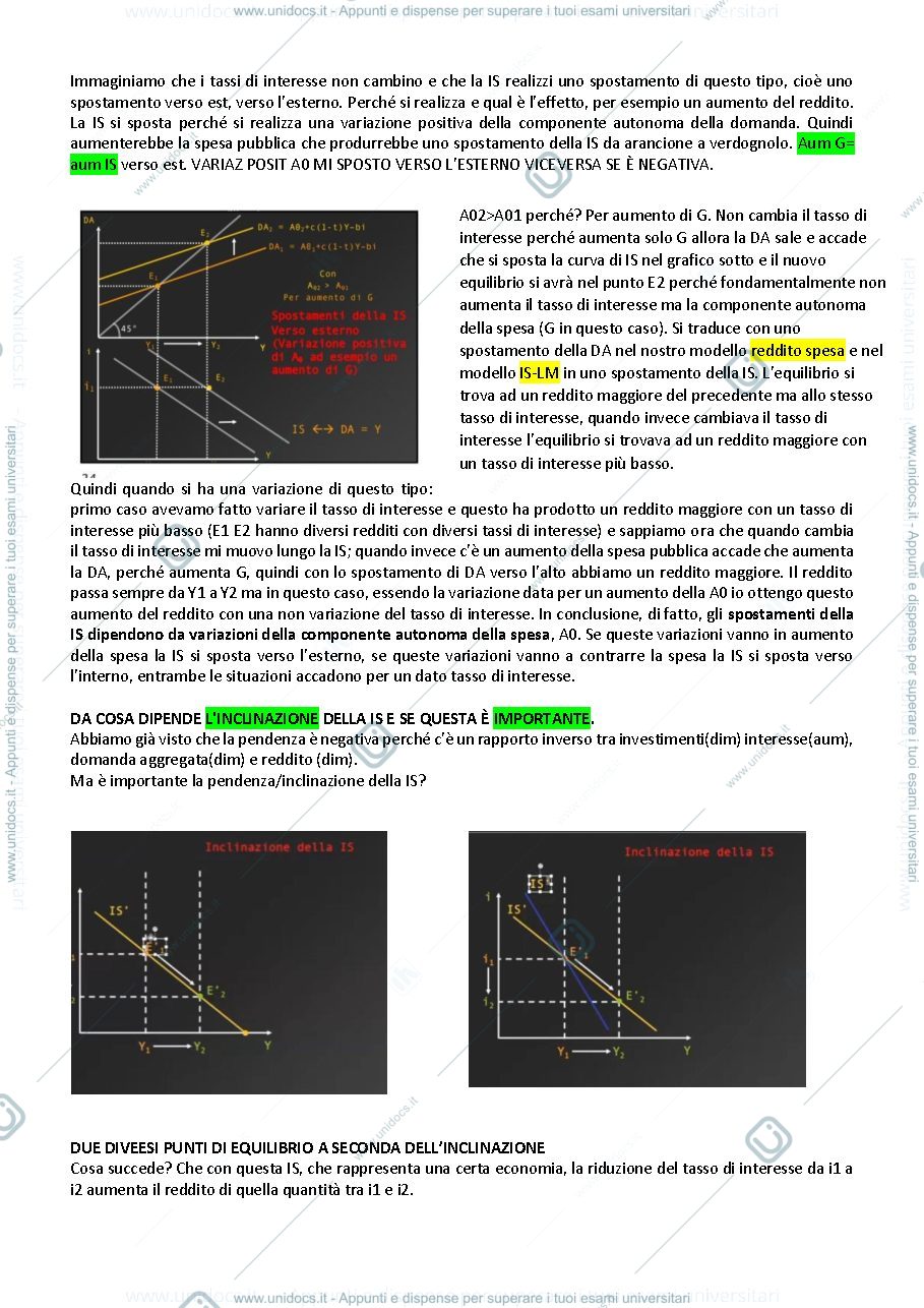 Anteprima pagina 3 — Spiegazione IS-LM accompagnata da grafici del prof Paolo Polinori