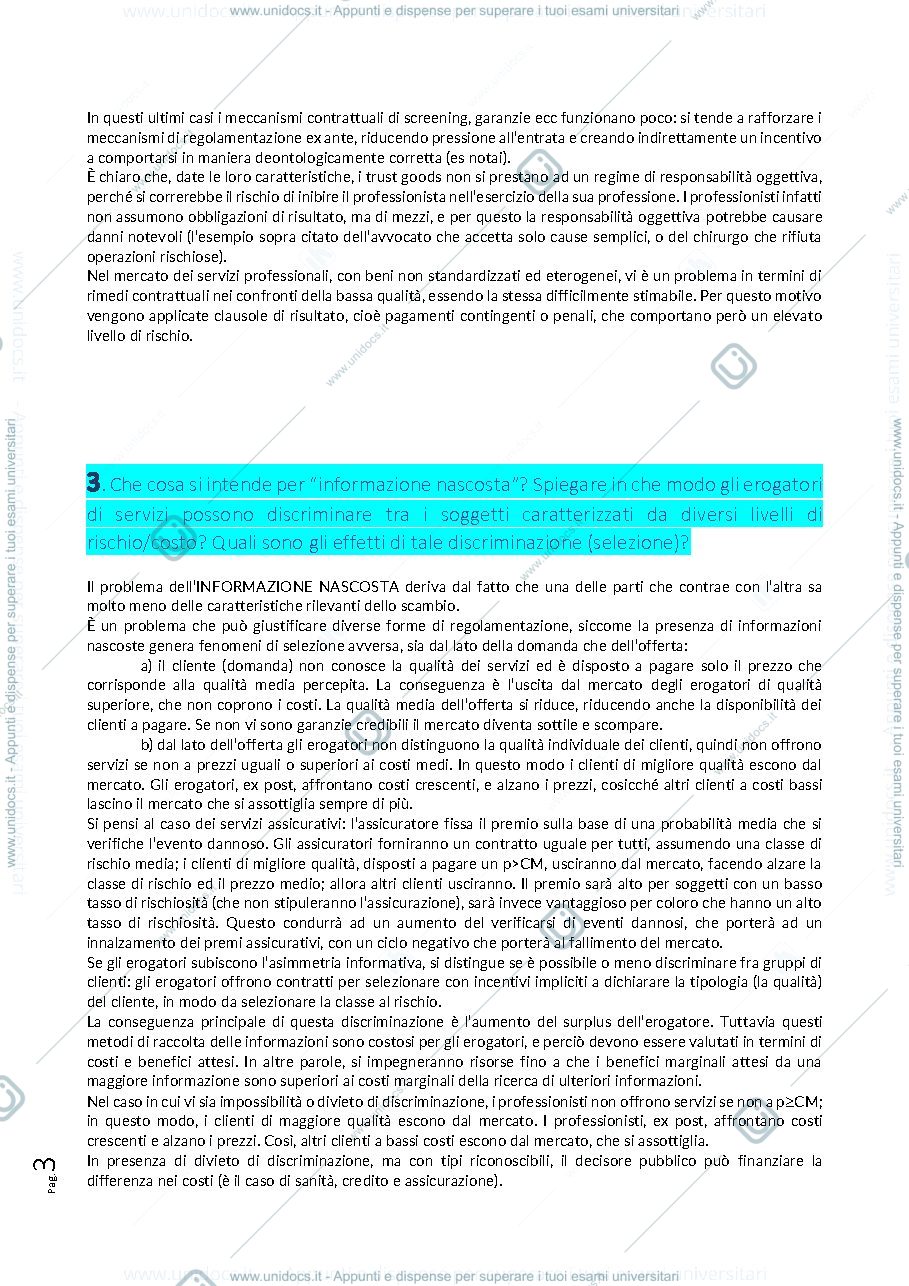 Anteprima pagina 3 — Domande con risposte esame economia della regolazione
