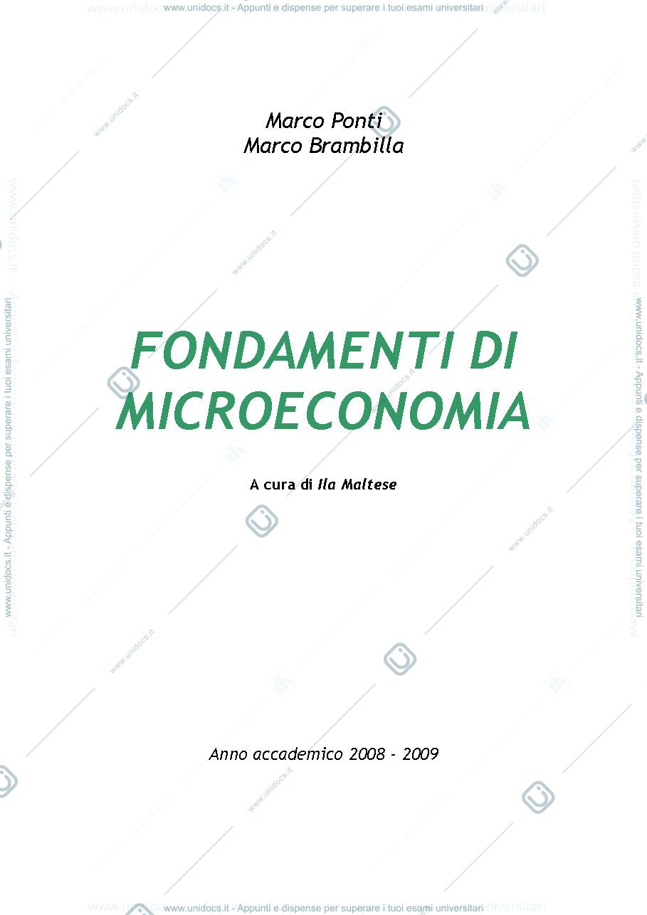 Anteprima pagina 1 — Microeconomia