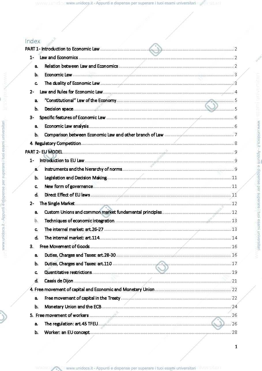 Anteprima pagina 1 — Economic law summary