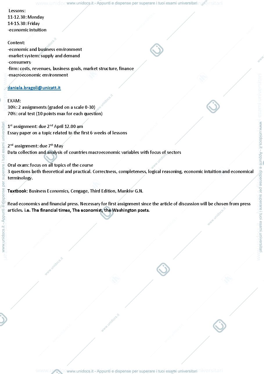 Anteprima pagina 1 — Economics 2 semester