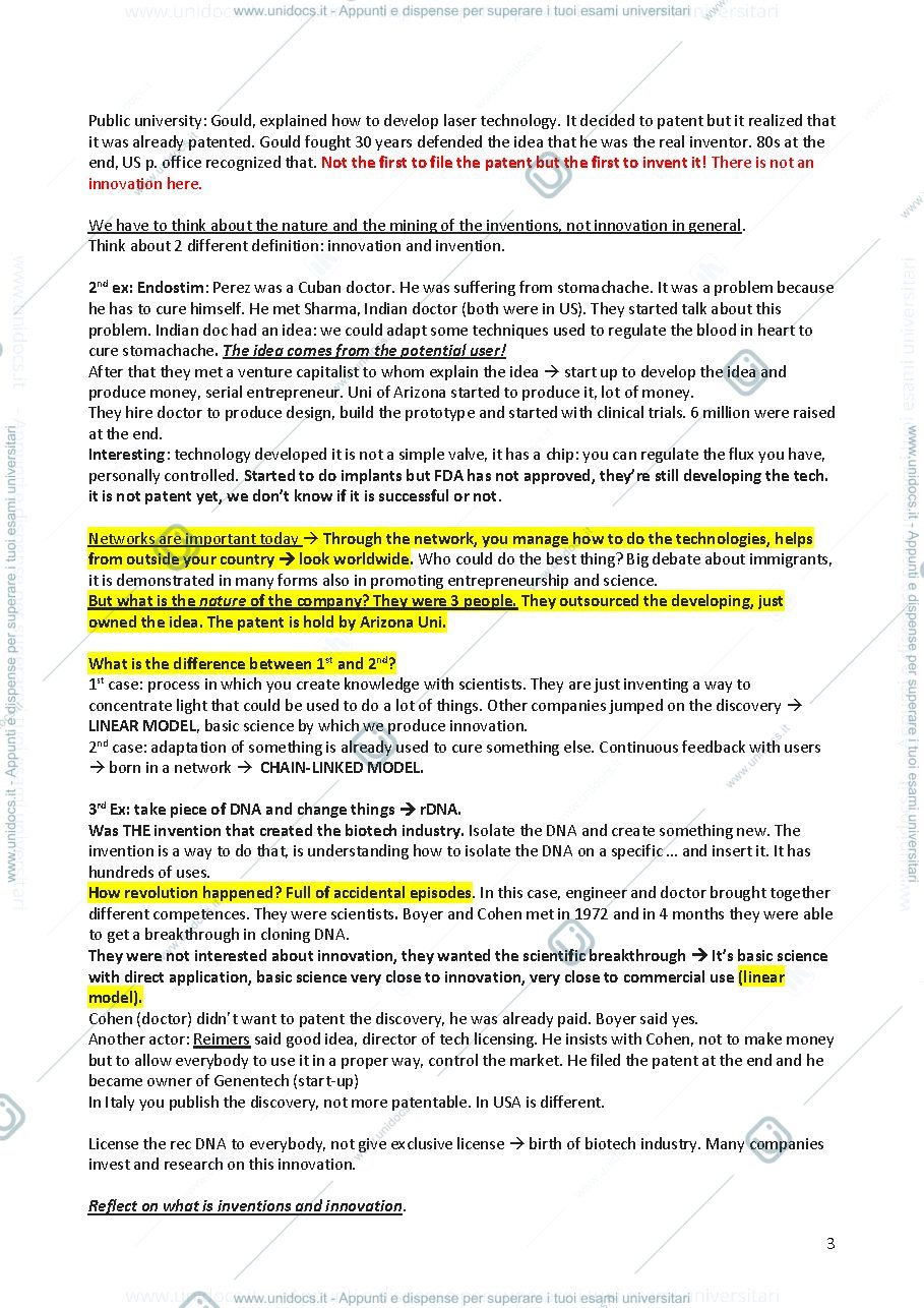 Anteprima pagina 3 — Economics of Innovation, lecture notes. Complete