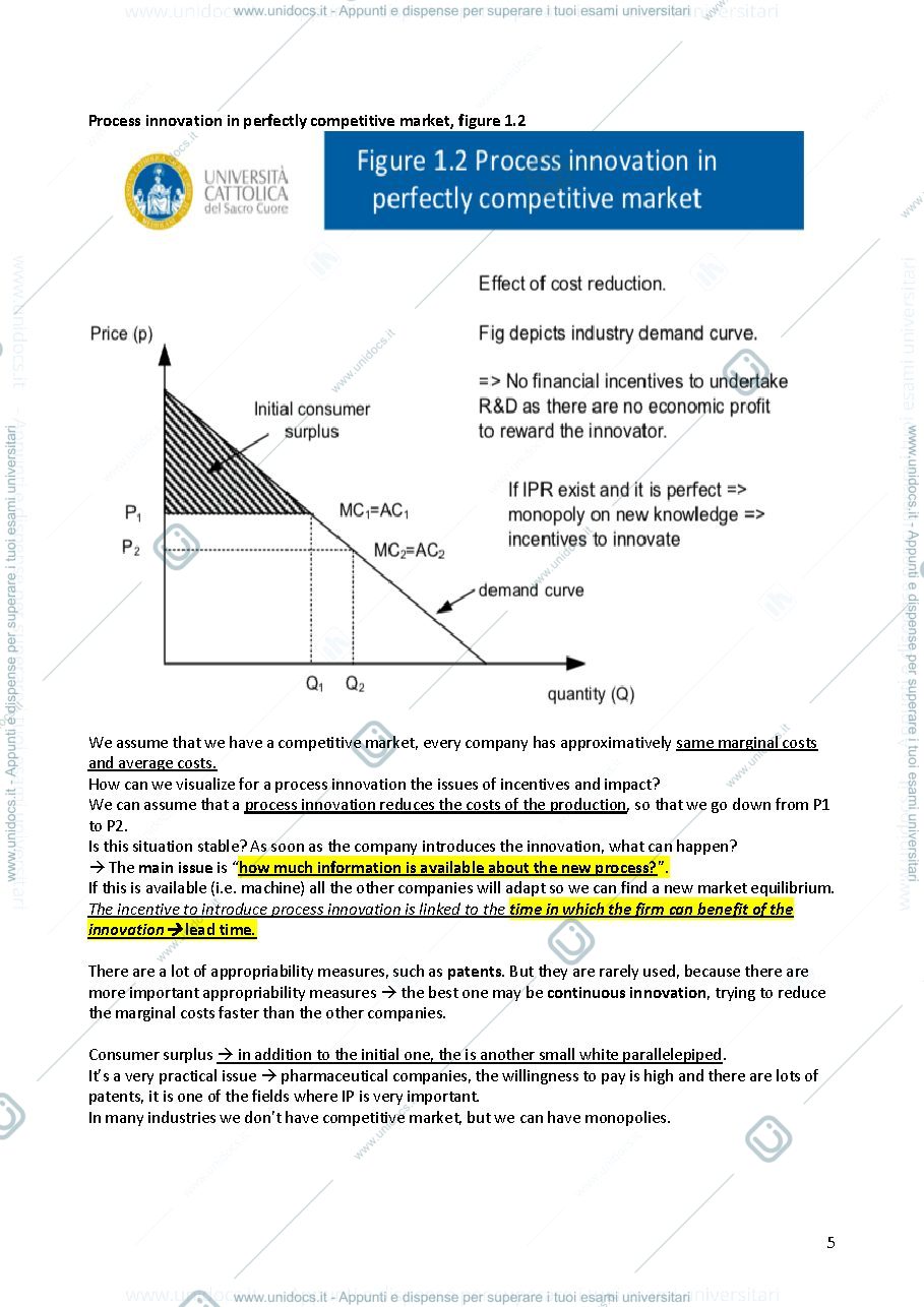 Anteprima pagina 5 — Economics of Innovation, lecture notes. Complete