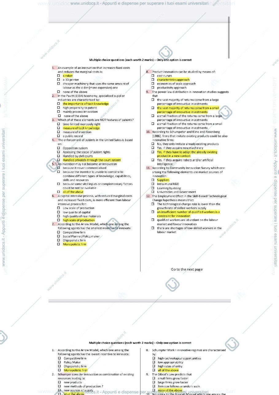 Anteprima pagina 1 — Possibili domande