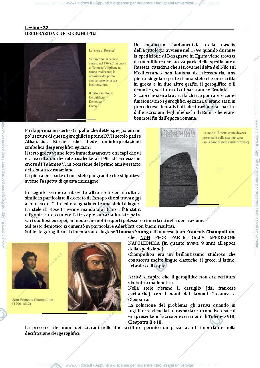 Anteprima pagina 1 — Egittologia, appunti modulo C