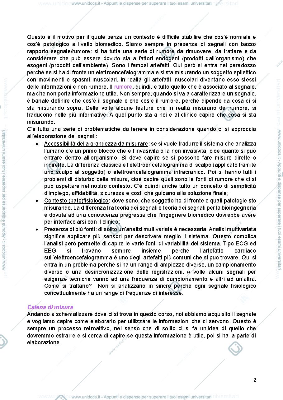 Anteprima pagina 2 — Sbobine elaborazione dei segnali biomedici 