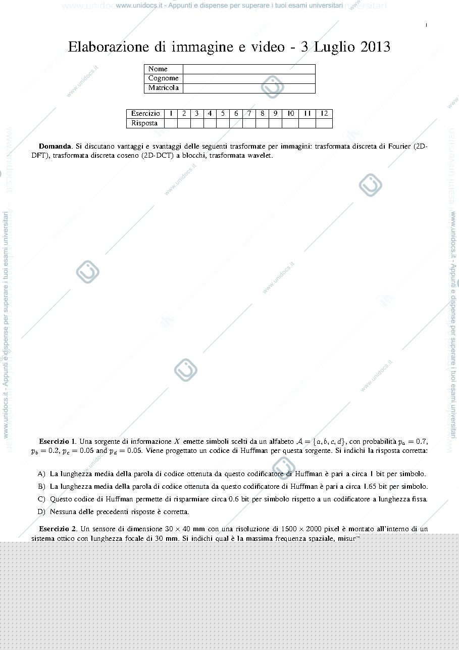 Anteprima pagina 1 — Tema d'esame EIV fila B