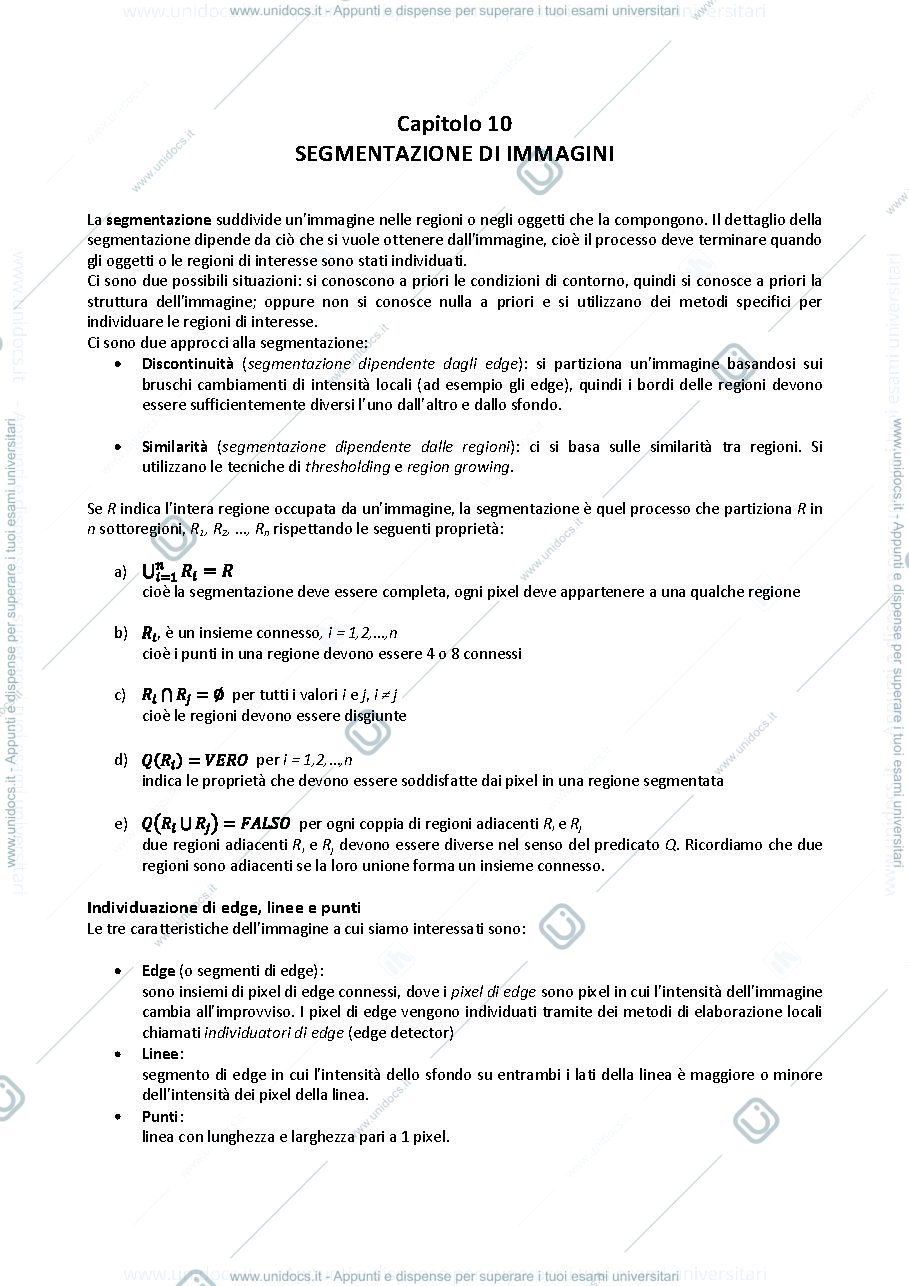 Anteprima pagina 1 — Riassunto capitolo 10
