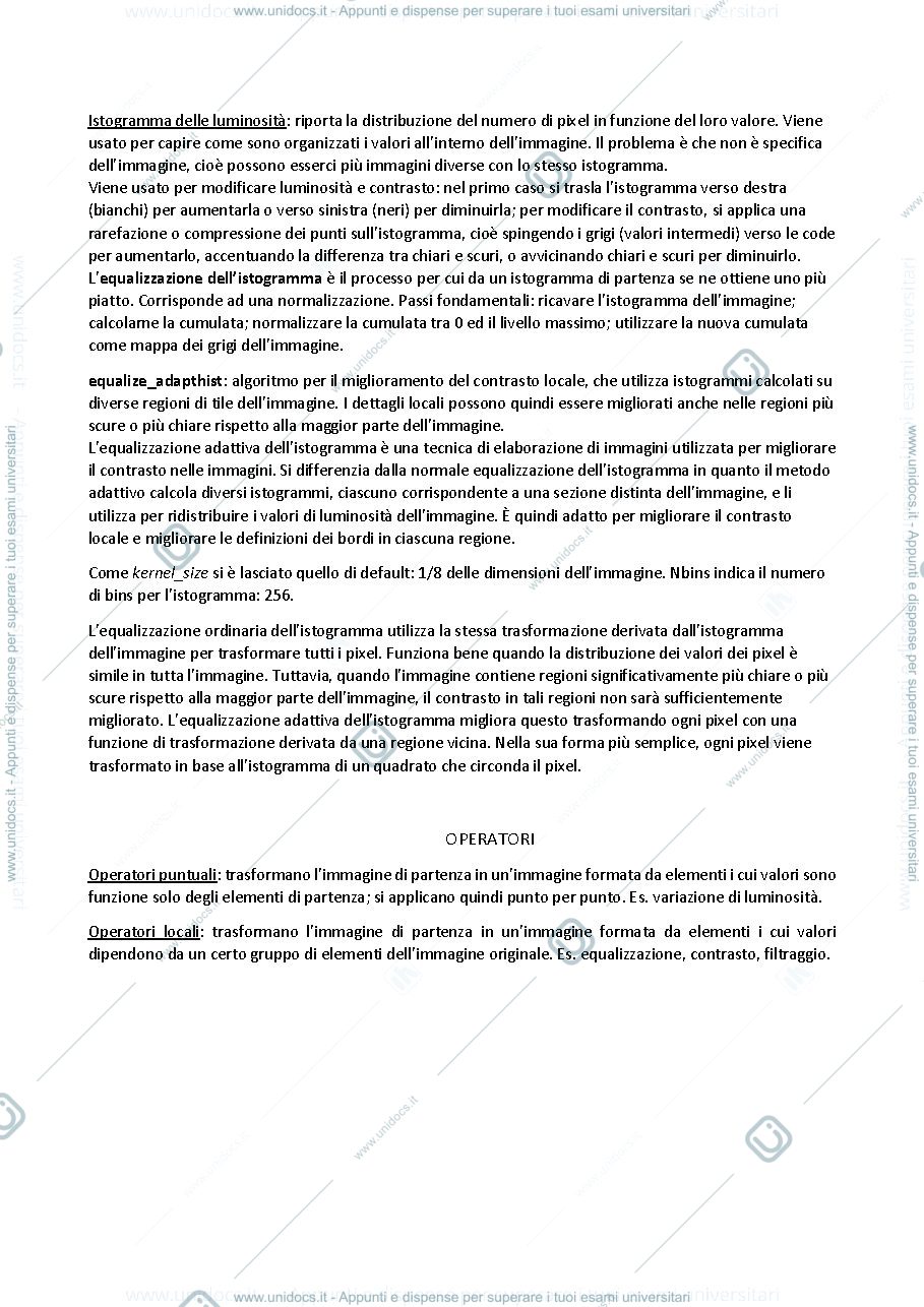 Anteprima pagina 3 — Riassunto lezioni di elaborazione di immagini mediche