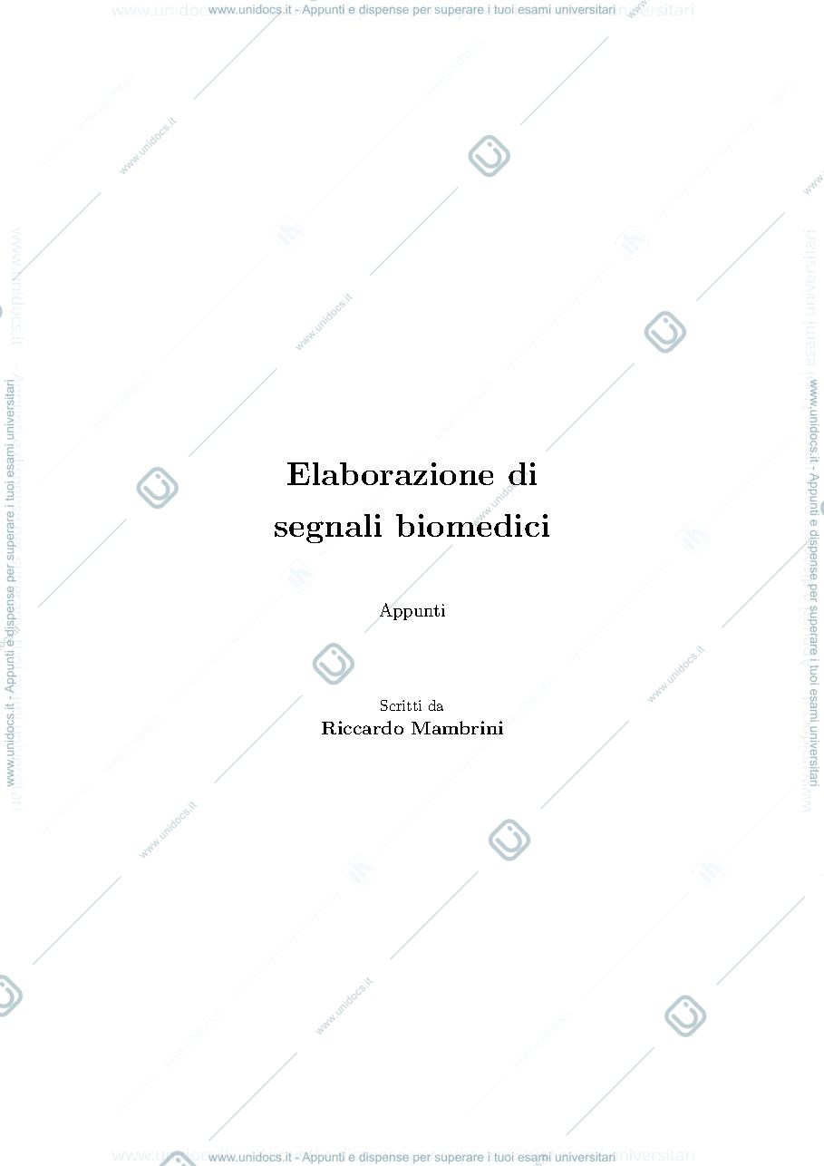 Anteprima pagina 1 — Riassunti di tutte le slide