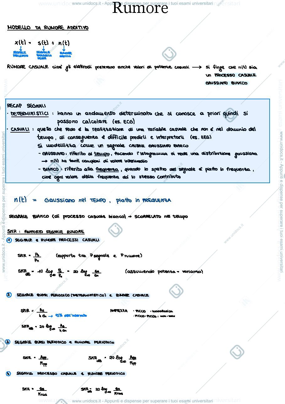 Anteprima pagina 1 — Riassunto rumore