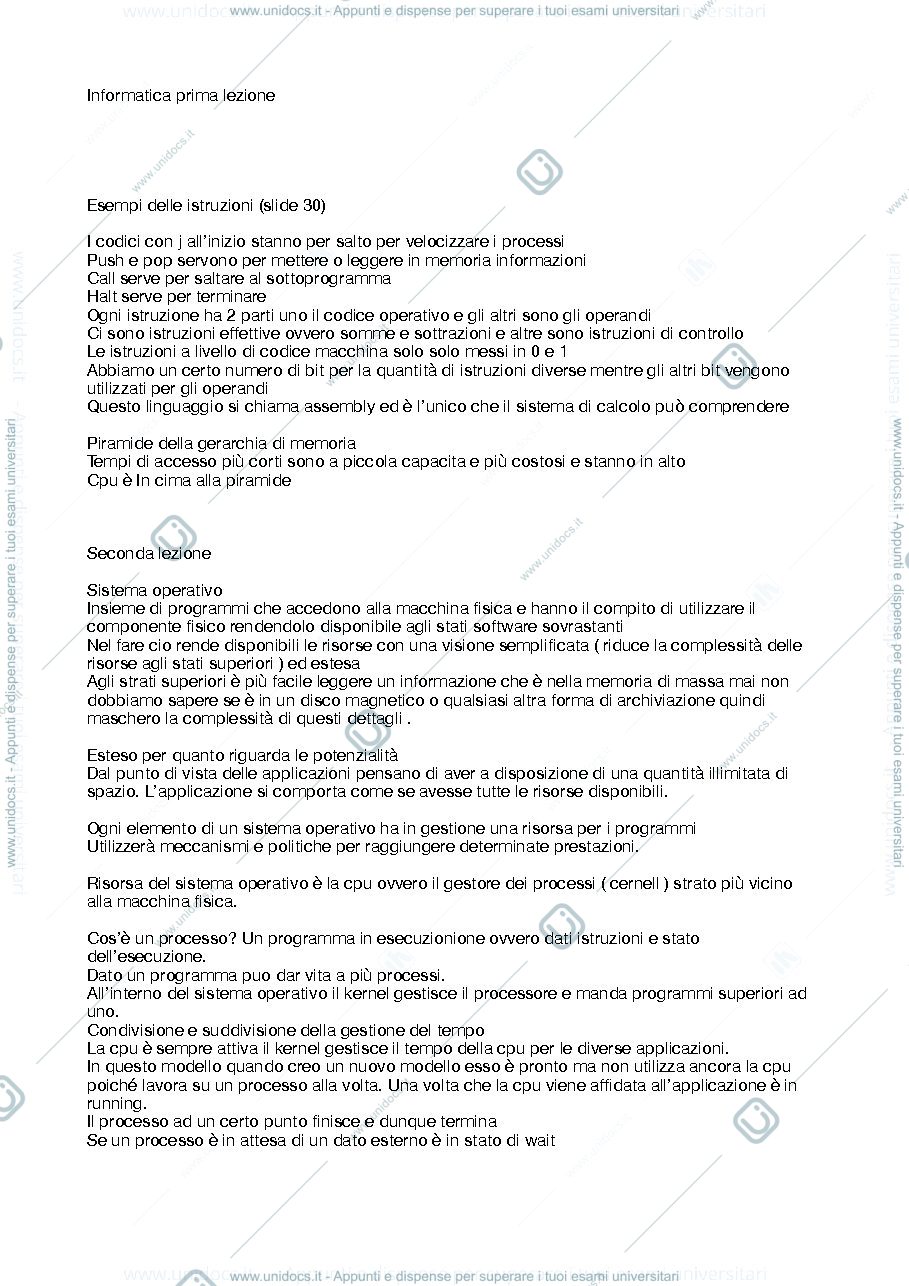 Anteprima pagina 1 — fondamenti informatica