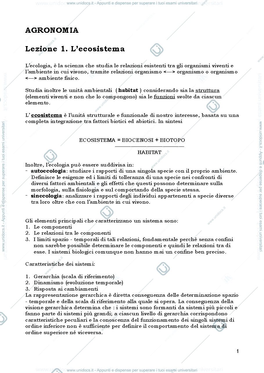 Anteprima pagina 1 — Elementi di agronomia