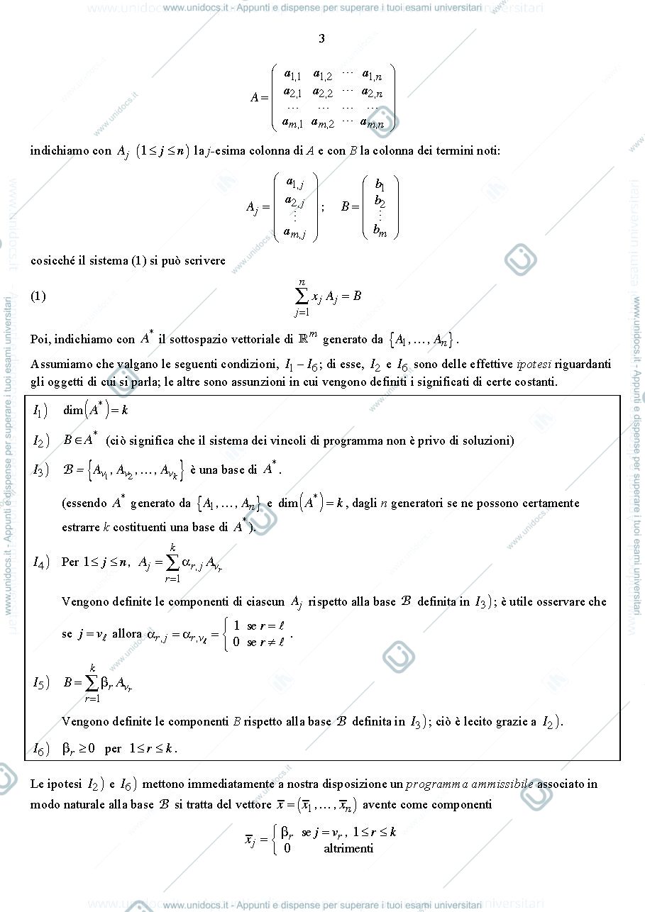 Anteprima pagina 3 — Programmazione lineare e metodo del simplesso