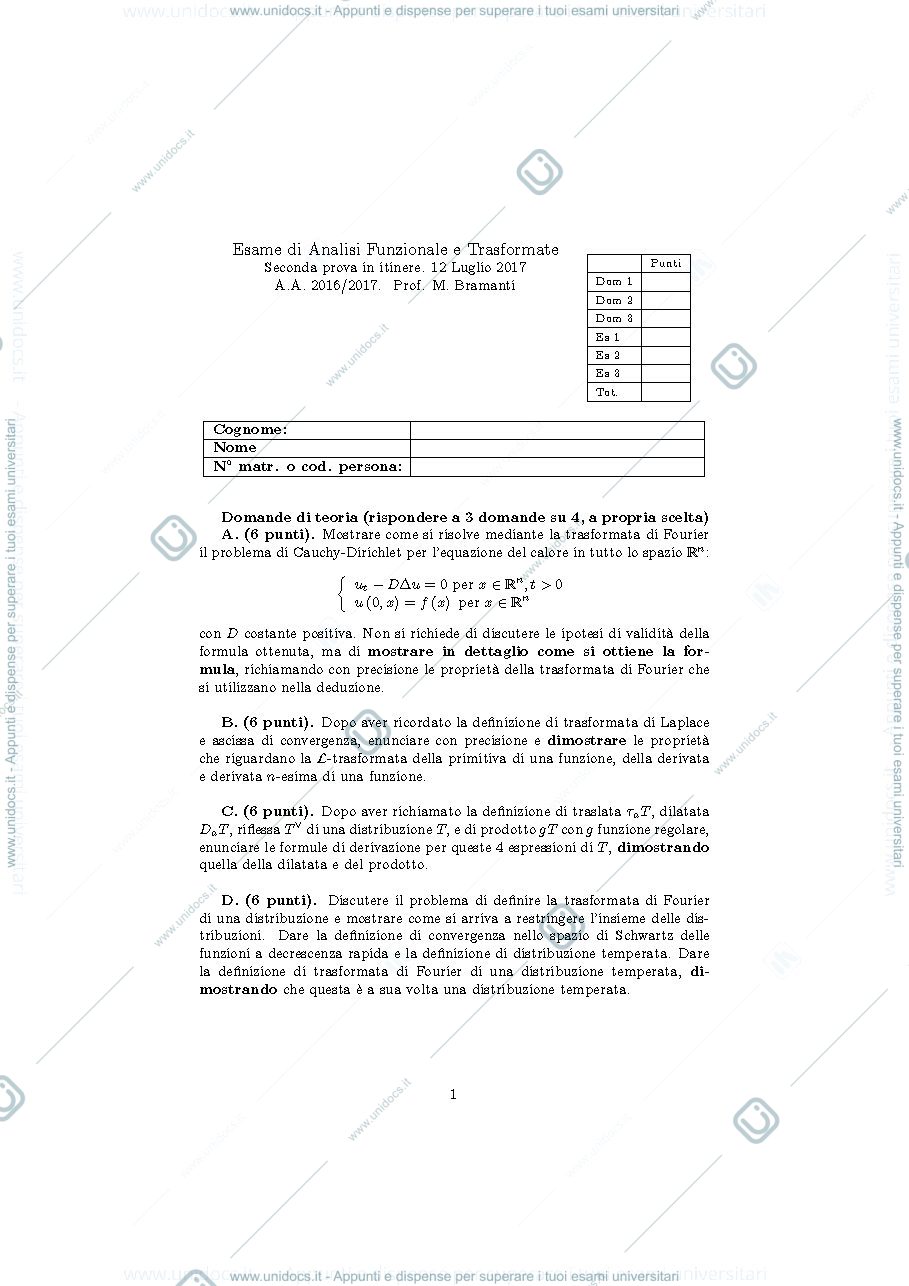Anteprima pagina 1 — an_funz2017_itinere2 esami corso prof: Bramanti