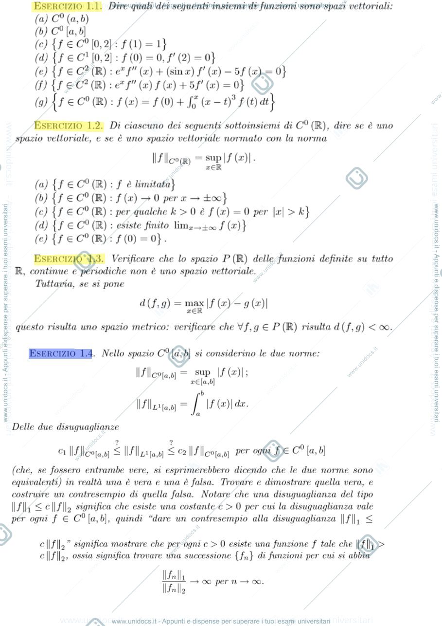 Anteprima pagina 1 — esercizi corso prof: Bramanti