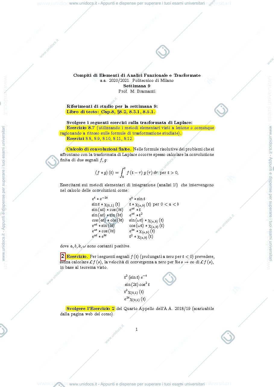 Anteprima pagina 1 — esercizi corso prof: Bramanti