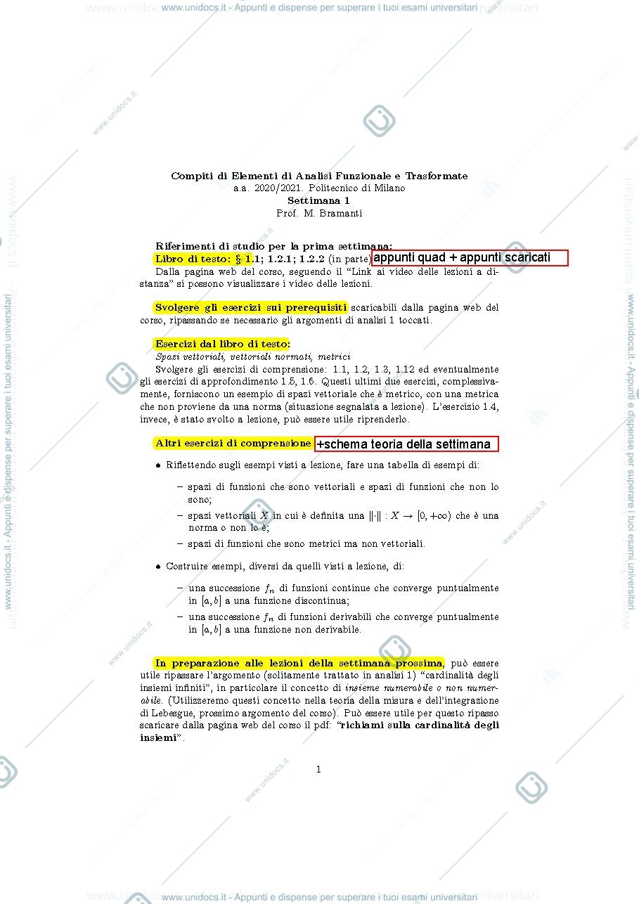 Anteprima pagina 1 — esercizi corso prof: Bramanti