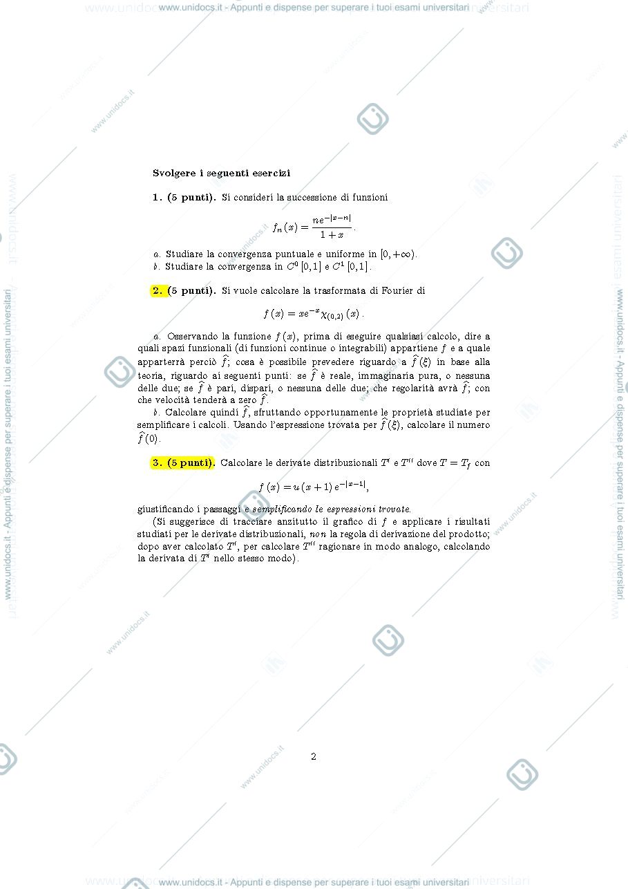 Anteprima pagina 2 — an_funz_2017_appello3 esami corso prof: Bramanti