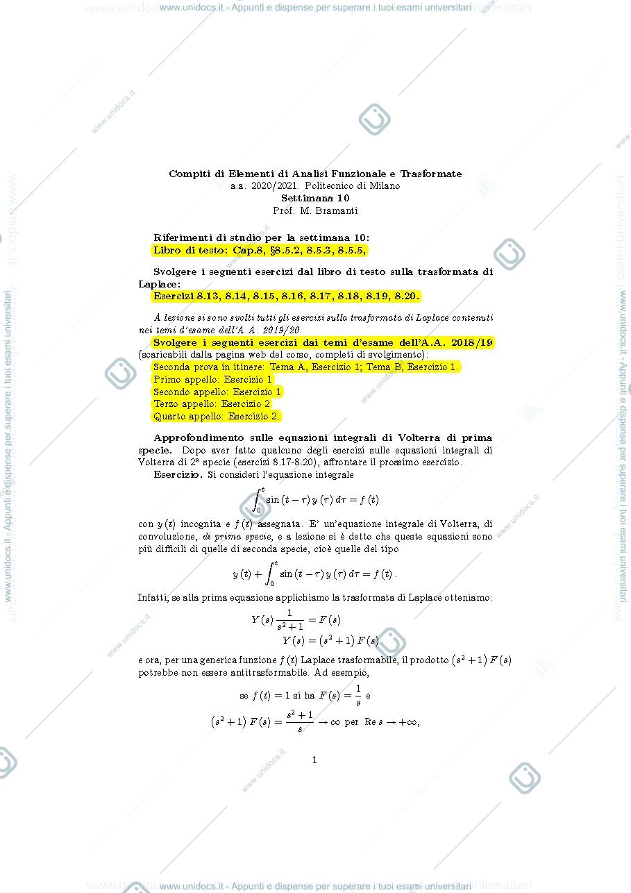 Anteprima pagina 1 — esercizi corso prof: Bramanti