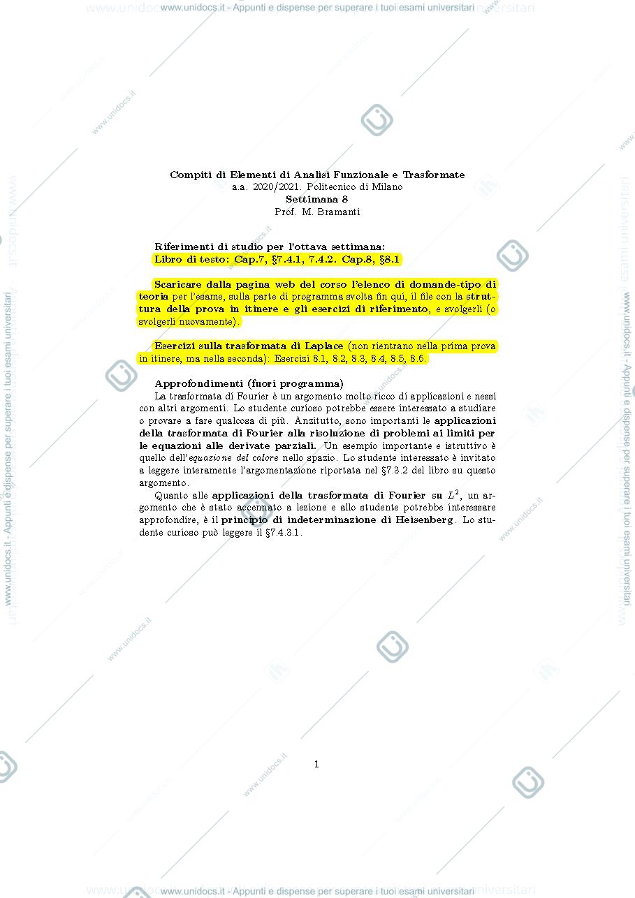 Anteprima pagina 1 — esercizi corso prof: Bramanti