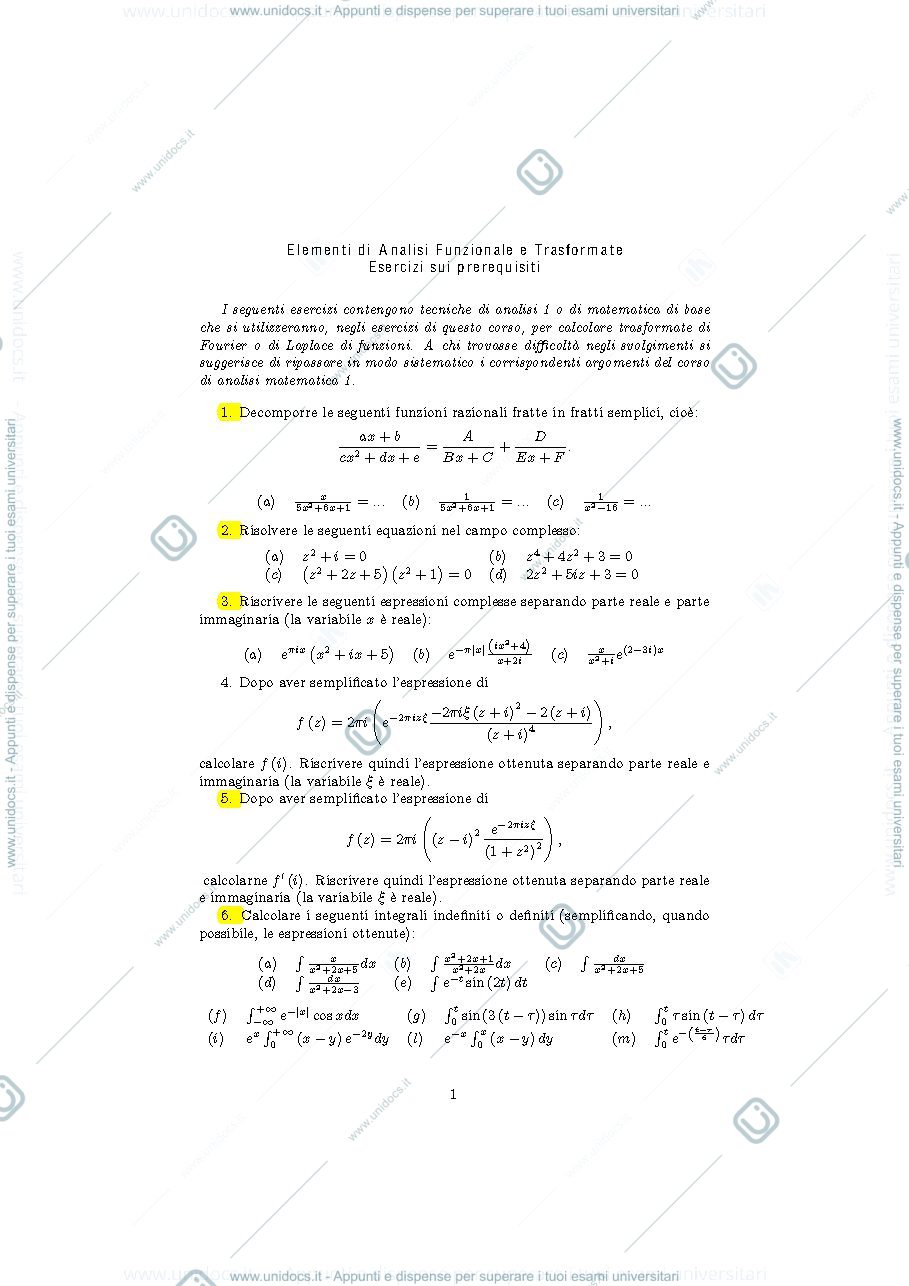 Anteprima pagina 1 — esercizi corso prof: Bramanti