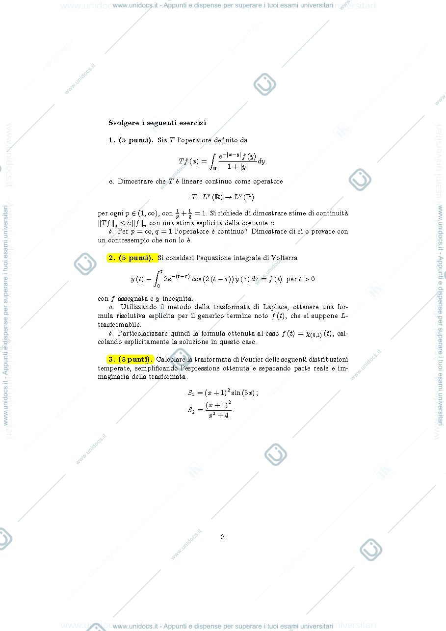 Anteprima pagina 2 — an_funz_2017_appello2 esami corso prof: Bramanti