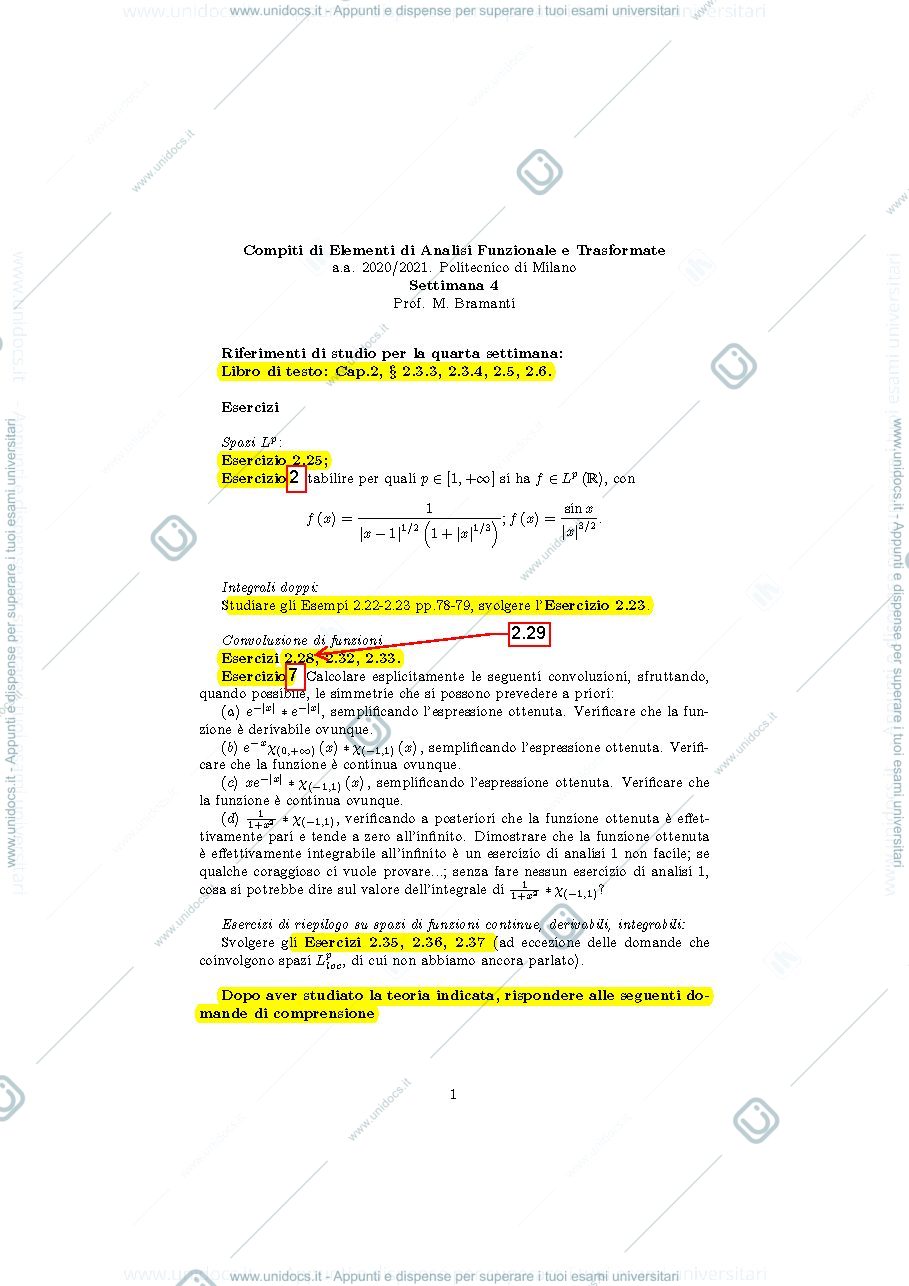 Anteprima pagina 1 — esercizi corso prof: Bramanti