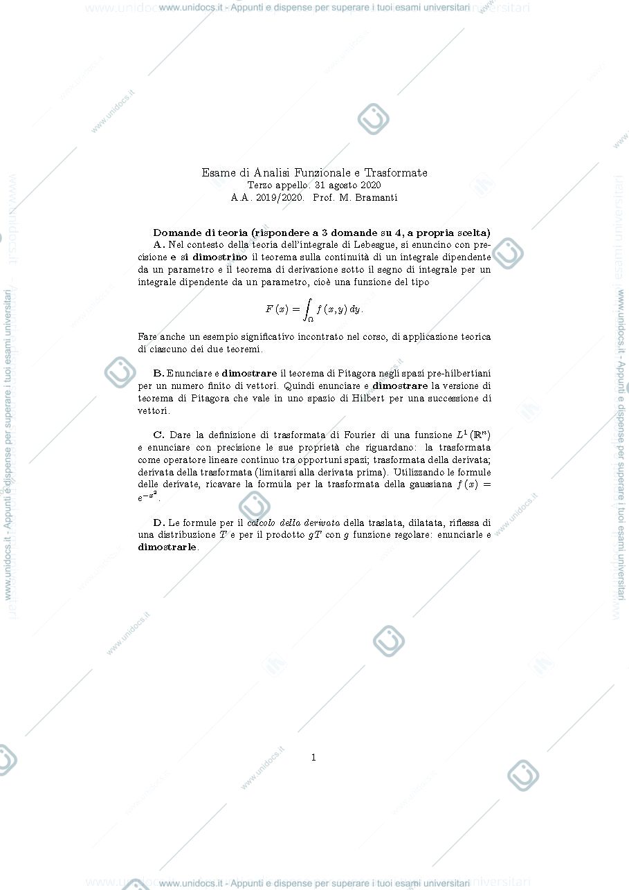 Anteprima pagina 1 — anfunz2020_appello3 esami prof: Bramanti