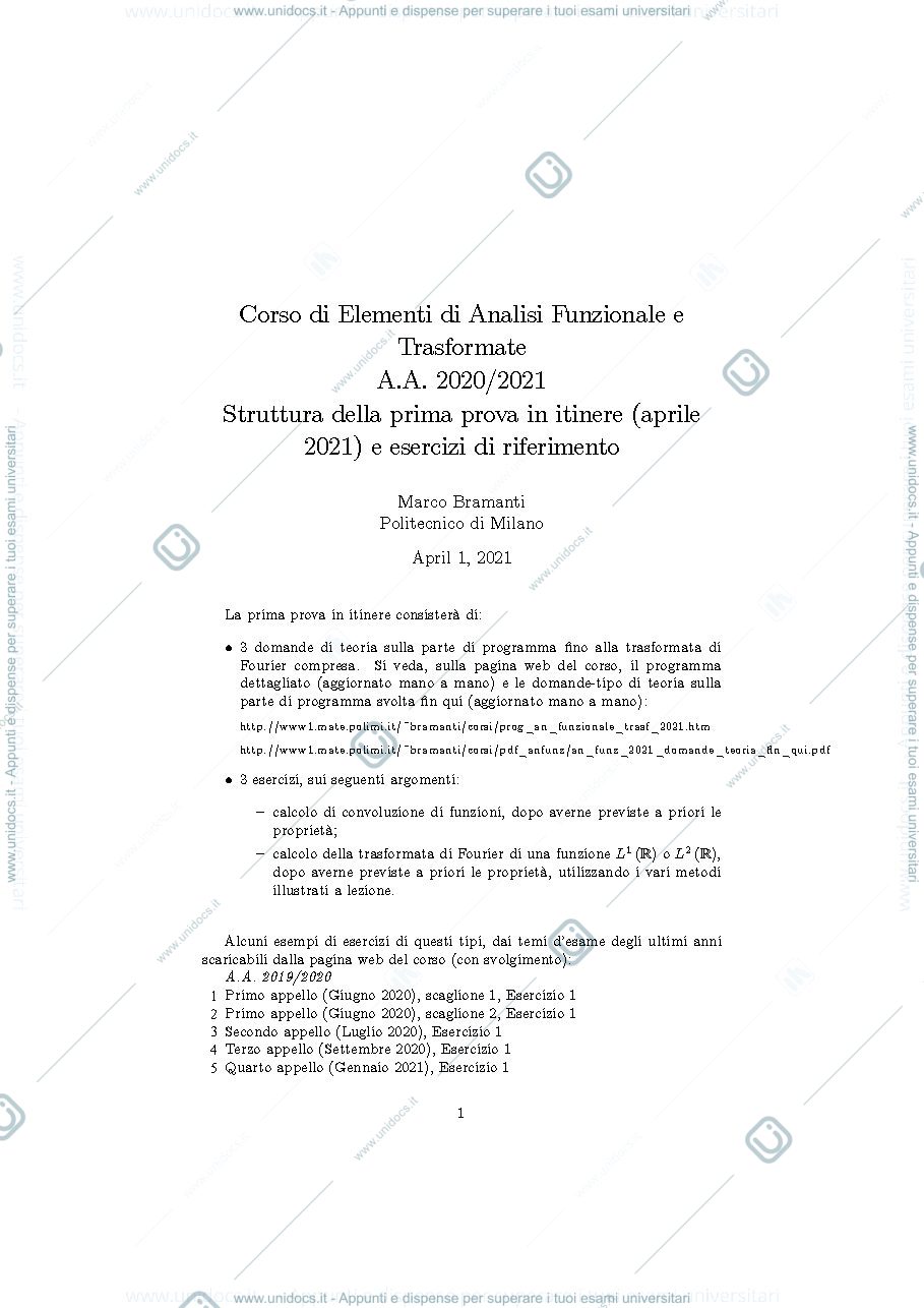 Anteprima pagina 1 — esercizi corso prof: Bramanti