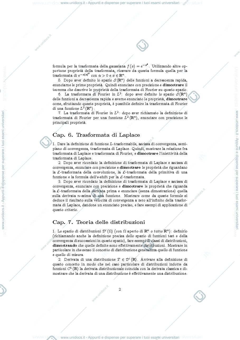 Anteprima pagina 2 — Domande di teoria 2 parte con risposte per corso prof: Bramanti