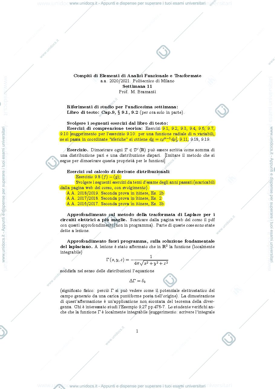 Anteprima pagina 1 — esercizi corso prof: Bramanti