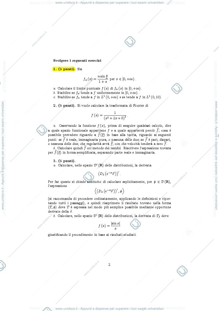 Anteprima pagina 2 — an_funz_2017_appello1 esami corso prof: Bramanti