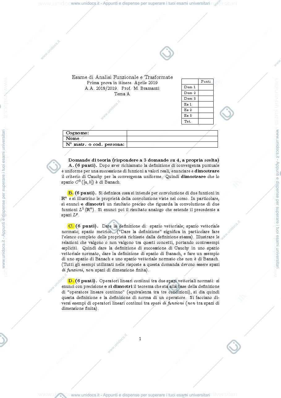 Anteprima pagina 1 — an_funz2019_itinere1 esami prof: Bramanti