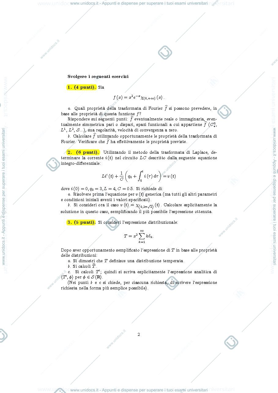 Anteprima pagina 2 — an_funz2019_appello3 esami corso prof: Bramanti