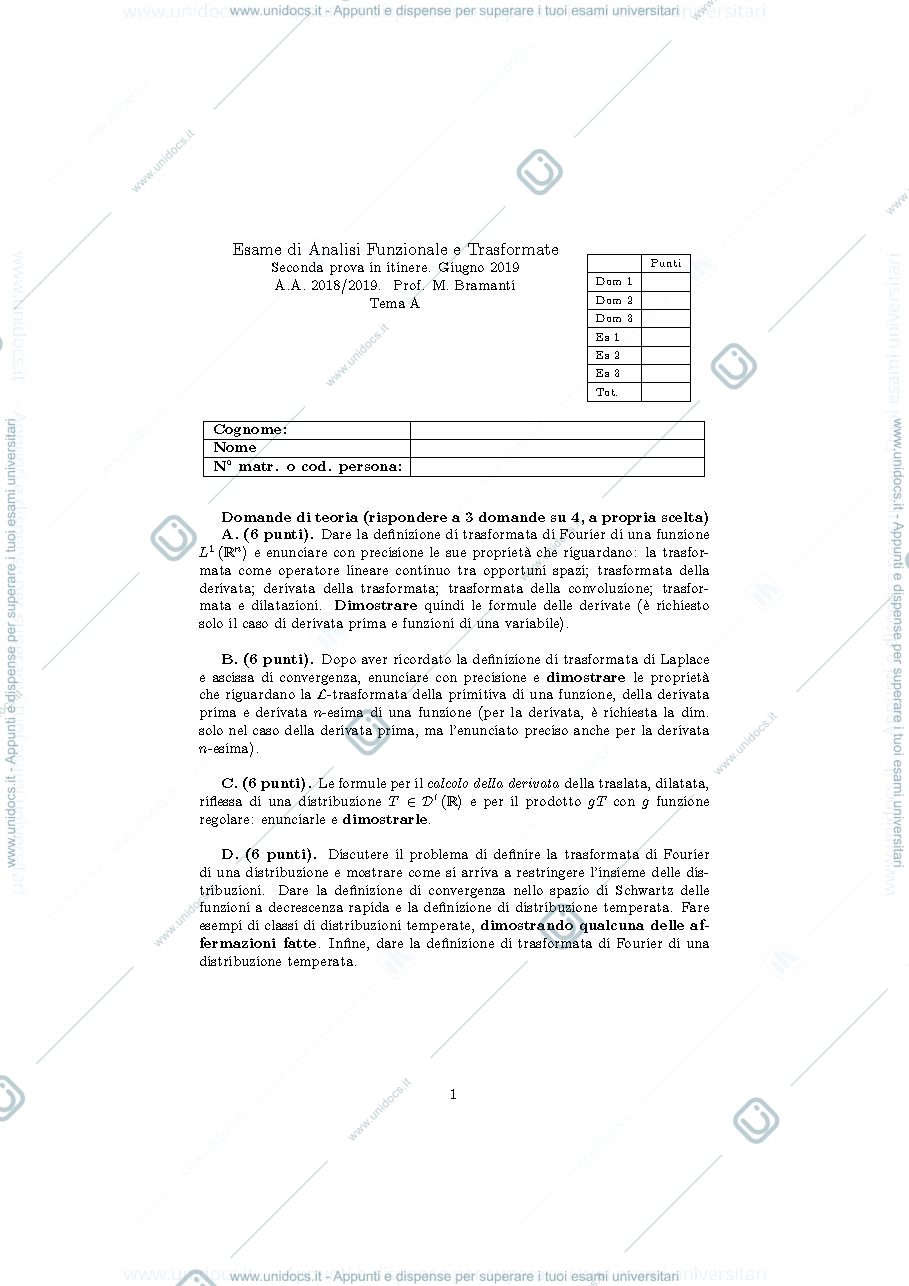 Anteprima pagina 1 — an_funz2019_itinere2 esami prof: Bramanti