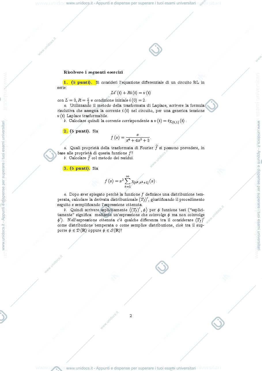 Anteprima pagina 2 — an_funz2018_appello3 esami corso prof: Bramanti