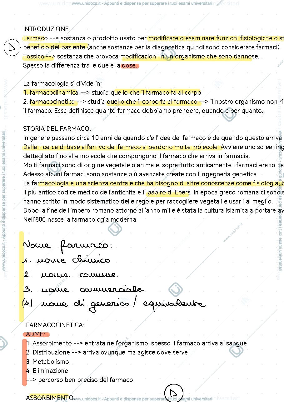 Anteprima pagina 1 — Farmacocinetica