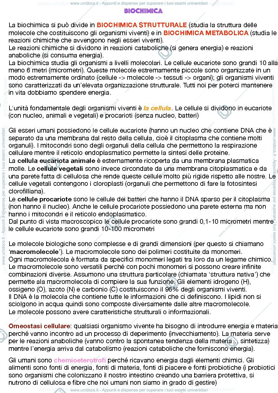 Anteprima pagina 1 — BIOCHIMICA
