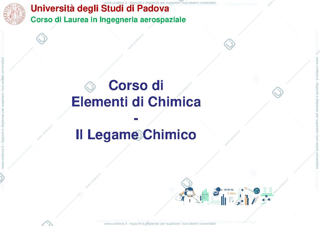 Anteprima pagina 1 — il legame chimico