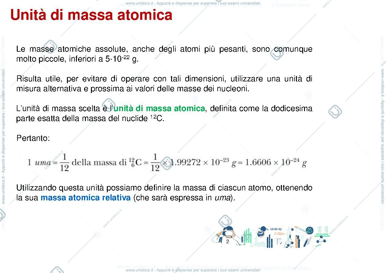 Anteprima pagina 2 — unità di Massa Atomuca, mole, formule chimiche e nomenclatura inorganica