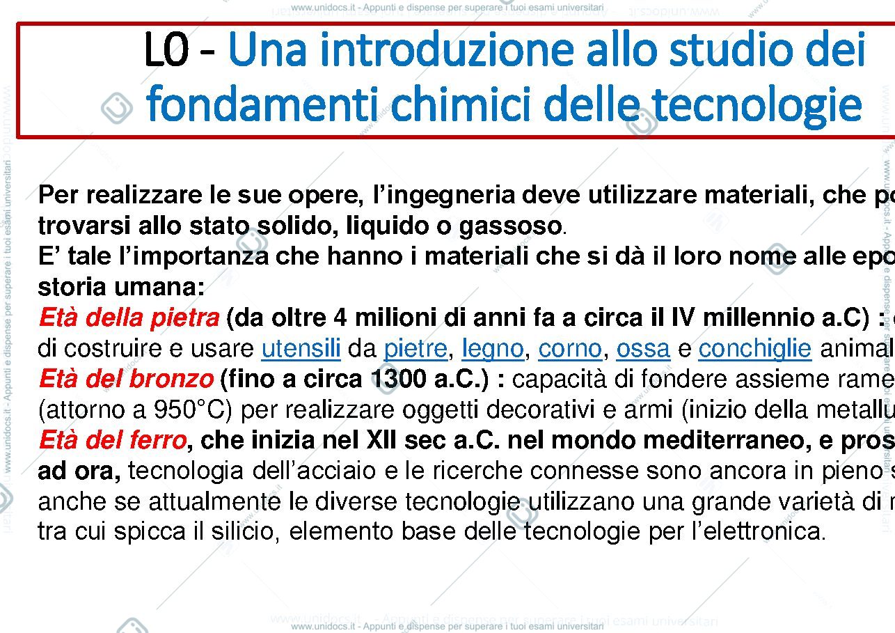 Anteprima pagina 1 — L0- Introduzione a chimica ingegneria aerospaziale