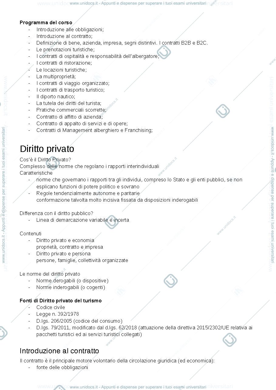 Anteprima pagina 1 — Diritto privato 