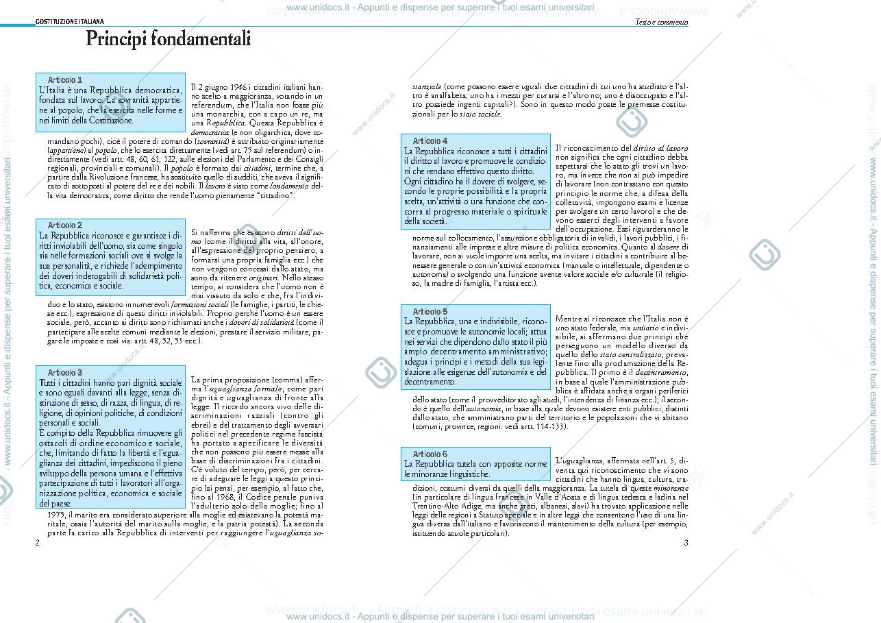 Anteprima pagina 2 — La Costituzione commentata 
