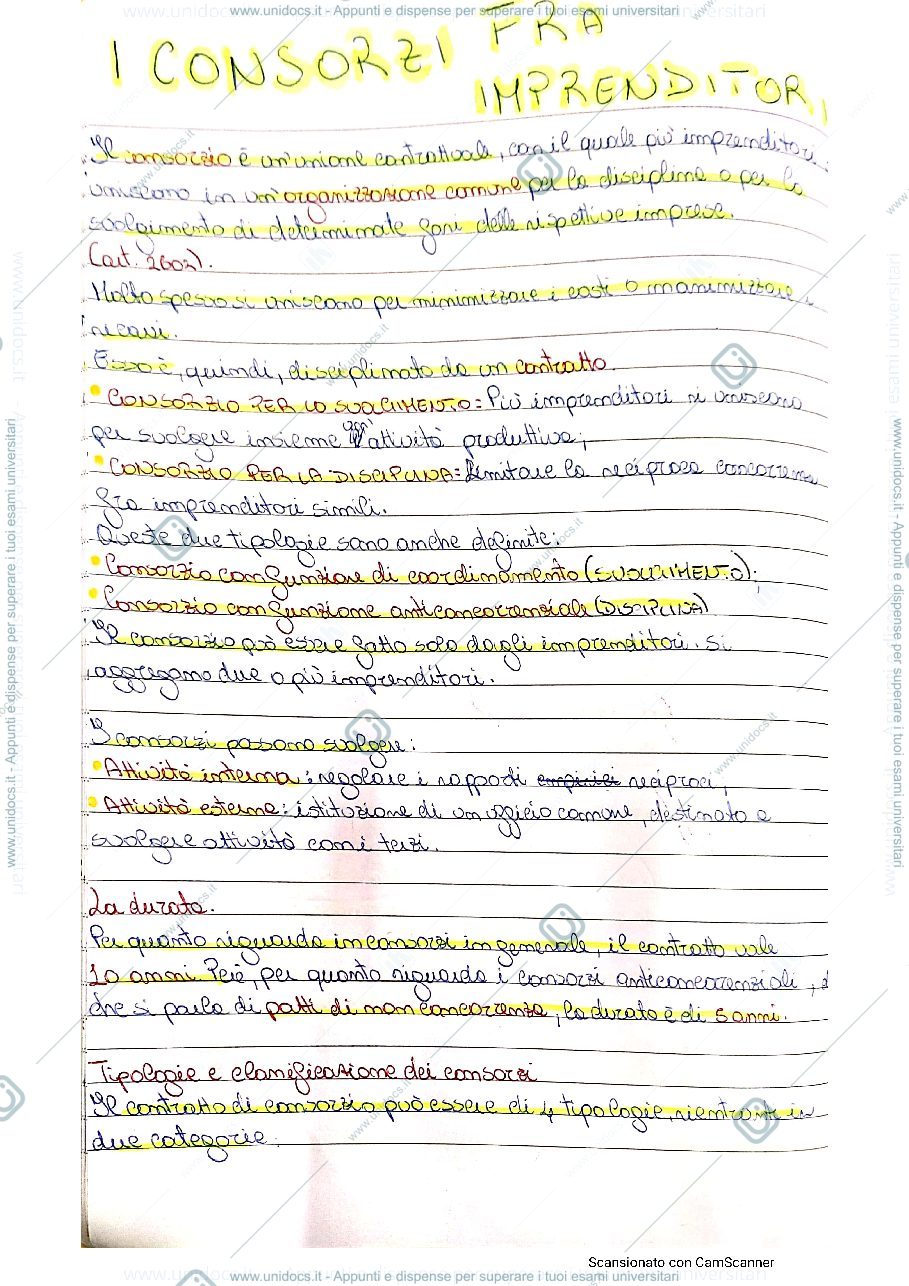 Anteprima pagina 1 — Lezione 05.10.21 e 06.10.21- Consorzi e società