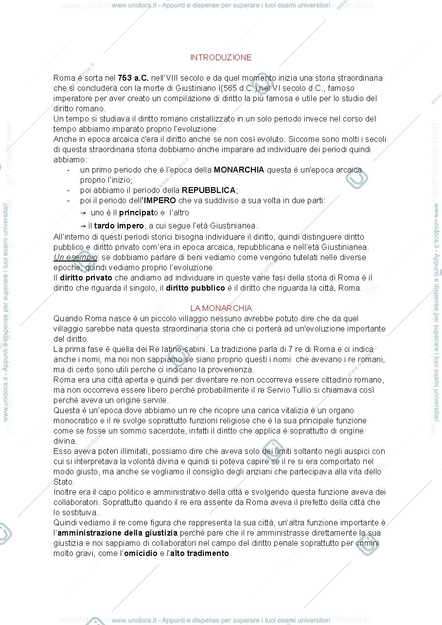 Anteprima pagina 1 — DISPENSA ELEMENTI DI DIRITTO ROMANO PUBBLICO E PRIVATO 