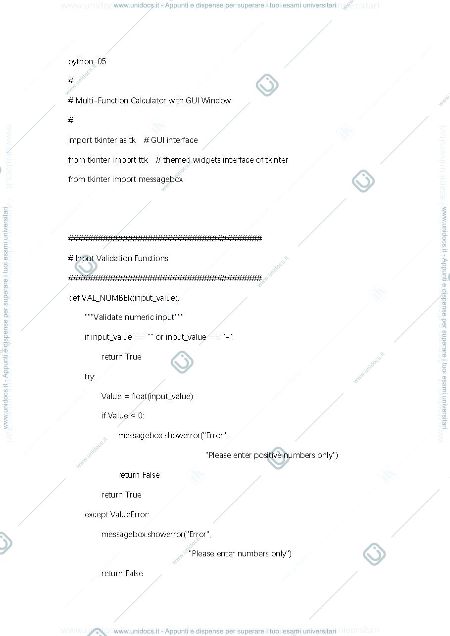 Anteprima pagina 1 — compito di informatica-python05