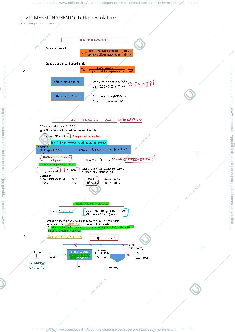 Anteprima pagina 1 — Progettazione e dimensionamento di un LETTO PERCOLATORE